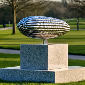 Criativo moderno Aço Inoxidável Metal Milho Design Paisagem Ornamento Pedra Esculturas & Esculturas - Product Image 1