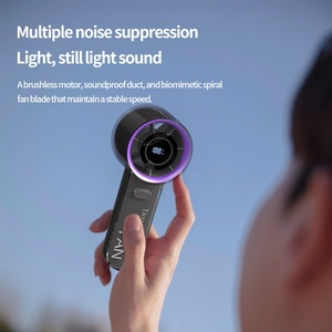 Ventilateur portable sans pales intelligent, éco-responsable, à faible bruit, avec écran numérique, rechargeable par USB, pour voiture et hôtel - Product Image 2