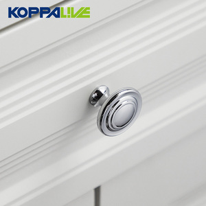 Boutons de meuble modernes en laiton massif chromé Poignées de placard de luxe français Quincaillerie de meuble argentée Tiroir Accessoires de cuisine - Product Image 4