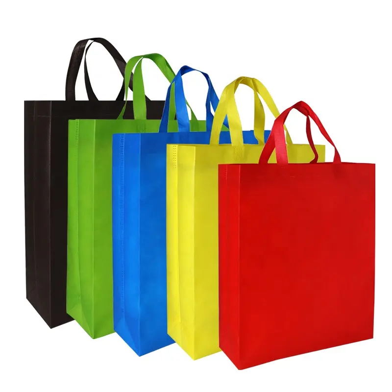 Middle Yellow best price eco-friendly non-woven fabric bag custom printed tote non woven shopping bag with logo