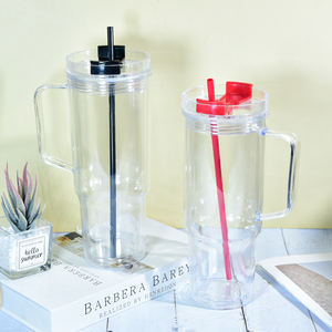 Nieuwe Aankomst Grote Capaciteit 40 Oz Dubbele Wanden Herbruikbare Sneeuwbol Tuimelaar Acryl Tumbler Met Voorgeboorde Gat - Product Image 6