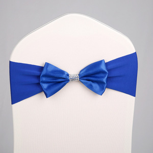 Housse de <span class=keywords><strong>chaise</strong></span> de banquet élastique sans nœud avec nœuds et <span class=keywords><strong>strass</strong></span>, style moderne, en polyester, pour événements de mariage - Product Image 3
