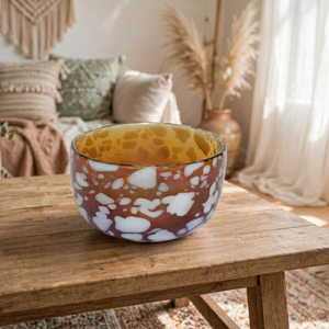 Hand Blown <b>Glass</b> Bowl Decorative Vase <b>Marbled</b> Flower Pot Terrarium Holder Christmas Heat Resistant for Home Wedding Desktop - Product Image 1