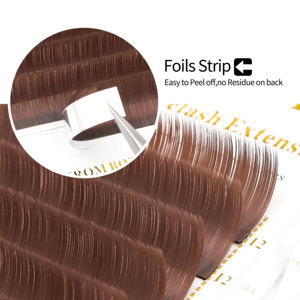 Mềm Matte khối lượng lông mi Nhà cung cấp mở rộng nhãn hiệu riêng với logo tùy chỉnh bao bì màu nâu sẫm Cashmere <span class=keywords><strong>Ellipse</strong></span> phẳng lông mi - Product Image 3