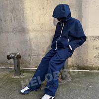 Veste coupe-vent personnalisée et pantalon de survêtement en nylon avec fermeture éclair, survêtement en nylon pour homme, coupe-vent, survêtement