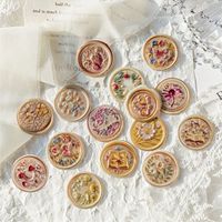 Autocollants en résine époxy série Time Box, autocollants de scellage 3D vintage, pour journal, Itabag, décoration DIY, vente en gros, personnalisés