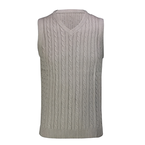 Chaleco sin Mangas de Punto con Cuello en V para Hombre, Color Sólido, Ropa Casual de Exterior, 100% Acrílico, Estilo Otoñal, Suéter Tipo Pullover - Product Image 1