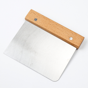 Máy cạo bột bằng thép không gỉ 6x3 inch có tay cầm bằng gỗ cho bánh mì và Pizza - Product Image 2