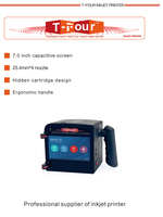 Impresora de Etiquetas de Inyección de Tinta Portátil de 100 mm con Pantalla Táctil, Semiautomática, a Batería, para Codificación de Letras Grandes en Tarjetas y Materiales Flexibles