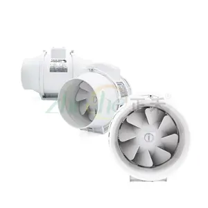 Ventilador montado em duto em linha para ventilação hidropônica, com rolamento de esferas duplo e silencioso, fluxo de ar misturado, tubo de exaustão de 4 polegadas