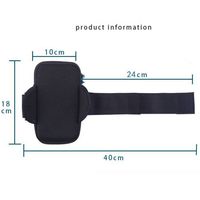 Casing Ponsel Lengan Olahraga Neoprene Tahan Lama, Jaring Bernapas, Tahan Air, Lubang Headset, Universal, Hitam Biru Hijau