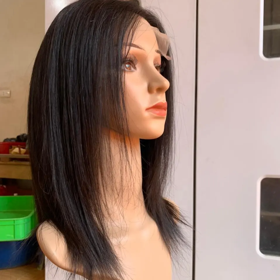 Rambut mendung alami pabrik lurus Vietnam mentah dapat mewarnai semua warna dan dibuat keriting untuk pelanggan