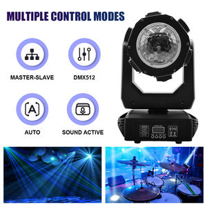Lumière <span class=keywords><strong>de</strong></span> scène 100W, tête mobile à faisceau, lumière laser RGB, stroboscope, faisceau RGBW, DMX512, contrôle du son pour petit club, bar, mariage, fête à domicile - Product Image 4