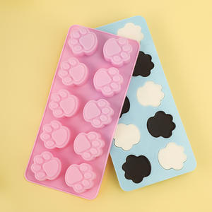 Stampo in Silicone Xinguo 125 per Torte, Sapone 3D, Pudding, 10 Cavità a Forma di Zampa di <span class=keywords><strong>Gatto</strong></span>, per Formaggio, Decorazione Torte, Candele, Resina, Senza BPA, Alta Qualità - Product Image 1