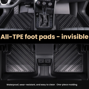 Alfombrilla de Coche 3D Flexible Impermeable de TPE, Diseño Antideslizante con Líneas Multidecorativas, Juego Completo de Alfombras de Coche de 5 mm de Grosor - Product Image 2