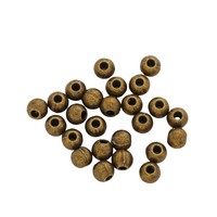 Perle d'espacement ronde à grand trou en alliage de zinc bronze antique pour bracelets en cuir style bohème