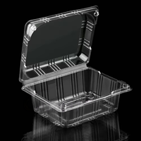 Barquette à fruits jetable ventilée recyclable avec couvercle à charnière |   Conteneur d'emballage en PET transparent de qualité alimentaire pour les raisins