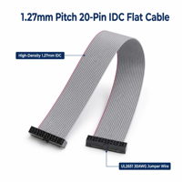 Câble plat IDC 20 broches pas de 1,27 mm FC-20P 2x10 avec connecteur femelle, fil de liaison pour débogage ARM JTAG, imprimante 3D, PLC