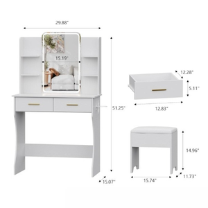 Sang trọng bàn trang điểm thiết kế mới trang điểm bàn trang điểm với ánh sáng và gương đồ nội thất phòng ngủ Vanity bàn - Product Image 5