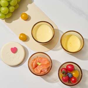 Mini bocal <span class=keywords><strong>en</strong></span> verre ambré Portable facile à ouvrir ensembles de bols <span class=keywords><strong>en</strong></span> verre pour fruits collations fromage <span class=keywords><strong>cornichons</strong></span> assaisonnement - Product Image 1