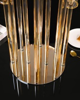 Hochzeit Kristall-Kandelabra Glas-Centerpieces 9-Kopf-Glaszylinder-Kerzenhalter