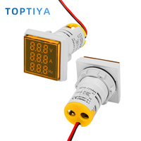 AD16-22VAH Medidor de Pantalla Cuadrada de 22 mm y 3 Dígitos para Indicador de Señal de Corriente, Voltaje y Frecuencia 0-100A