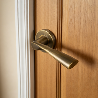 Poignée de porte en acier inoxydable à installation facile, design ondulé torsadé, finition laiton brossé, pour maison, chambre et salle de bain