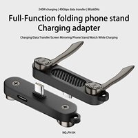 Adaptateur USB C mâle vers Type C femelle PD 240W 40 Gbps à charge rapide, transfert audio 8K 60Hz avec support pliable pour téléphone et gamer