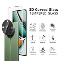 Protecteur d'écran en verre trempé 3D CURVED Silk pour Realme 11 Pro + avec protecteur d'objectif d'appareil photo