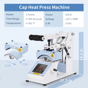 Cap Báo Chí nhiệt máy với mũ cáng thăng hoa truyền nhiệt Vinyl hat Nhiệt Báo Chí cho dtf phim với màn hình lớn khó khăn - Product Image 3