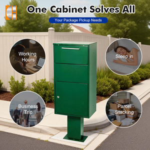 Parcel Drop off <strong>Box</strong> Mounted Post Mount Mailbox Powder-Coated Freestanding Stainless Steel 48L Capacity Garden Home Mailbox - Product Image 6