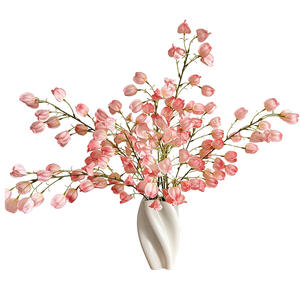 Fleur artificielle lanterne à branche unique en soie, haute simulation, style naturel, pour décoration de mariage - Product Image 5