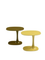 Mesa de Centro Moderna de Acero Blanco con Base Redonda y Tapa de Vidrio, Diseño de Altura Ajustable para Sala de Estar, Muebles para el Hogar