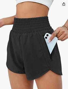 Pocket Athletic Shorts Mujer Cintura media Doble capa Fitness Casual Yoga Running Shorts" - Product Image 2