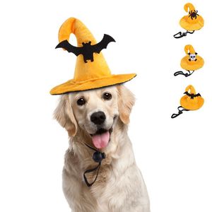 Chapeau de sorcière pour animaux de compagnie pour Halloween avec motif de chauve-souris, taille unique, accessoire de costume en feutre pour chien et chat - Product Image 3