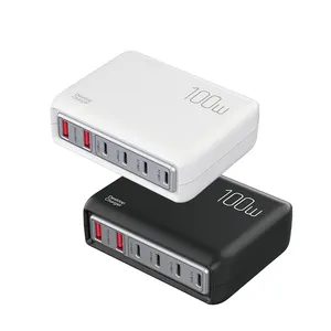 ILEPO 100 Вт 6 портов USB C зарядная станция несколько портов PD 20 Вт Type C быстрое зарядное устройство для Samsung iPhone зарядное устройство портативный адаптер