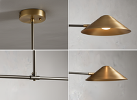 Lustre linéaire en gros du milieu du siècle moderne abat-jour conique en laiton foncé pour îlot de cuisine table à manger certifié UL/CE
