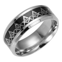 Anillos Para Hombres Cincin Baja Tahan Karat, Cincin Masonik AG Agama Sederhana, Cincin Kepribadian Warna Baja