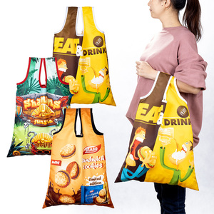 Custom rPET Foldable <b>Hand</b>-<b>Carry</b> Tote, Size L 44x62cm | Recycled Polyester Market <b>Bag</b> for Sustainable Brand Gift - Product Image 1