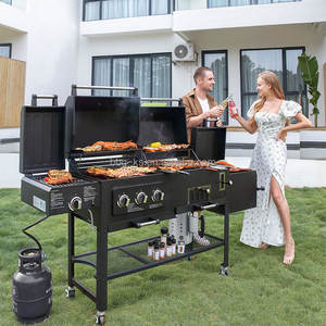 Barbecue commercial au gaz et au charbon de bois pour l'extérieur - Product Image 4