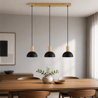 Nouveau produit, lustre moderne nordique minimaliste 220V E27, lustre en bois, lustre créatif