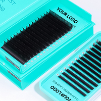 Extensions de cils en cachemire, vente en gros, marque privée, fibres PBT coréennes, faites à la main, sans cruauté, véganes