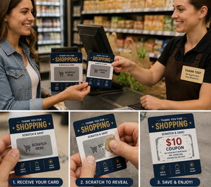 Cartes à gratter personnalisées : Économies instantanées, cartes promotionnelles pour centres commerciaux et magasins de détail - Product Image 6