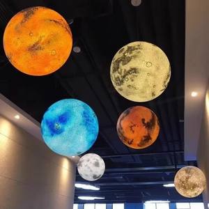 Lampada a Sospensione Artistica 3D a Forma di Cratero Lunare, Lampadario Artistico per Caffetterie e Centri Commerciali - Product Image 2