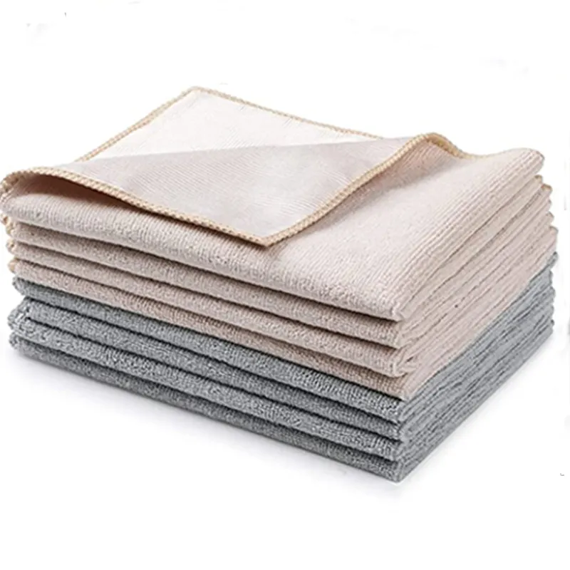 40*40Cm High Quality Fast Drying Water Absorption Microfiber Towel Double-sided Glass Cleaning Household Kitchen Cleaning Cloth