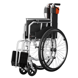 Sedia a Rotelle Manuale 24 Pollici con Pneumatici Solidi e Doppi Freni, Telaio in Lega di Alluminio, Sedile Comfort in Oxford per Anziani e Disabili - Product Image 6