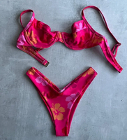 Fabricant de maillots de bain personnalisés pour femmes, nouveau maillot de bain sexy à lacets et noué sur le devant, solide et vierge, ensemble micro bikini à jambe haute