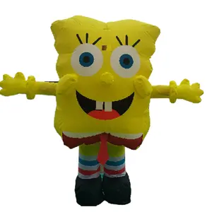 Groothandel Prijs Hot Koop Aangepaste 1.8mH Opblaasbare Reclame Spongebob Mascot Wandelen Kostuum