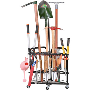 <b>Garden</b> tool organizer with wheels and <b>hooks</b>; tool storage rack suitable for <b>garden</b> tool sheds and garages. - Product Image 1