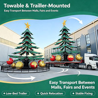 Manège Arbre de Noël mobile sur remorque pour événements commerciaux, attractions de fêtes foraines et parcs d'attractions